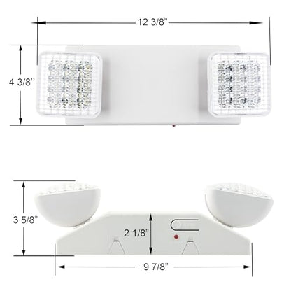 LIT-PaTH LED Emergency Light for Business, Battery Backup, 12 Pack - size: 12 pack