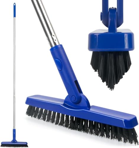 CELOX Grout Brush with Long Handle, Tile Grout Cleaner Brush for Tile Floors, for Shower Tile, for Cleaning Grout, Blue - color: Light Blue
