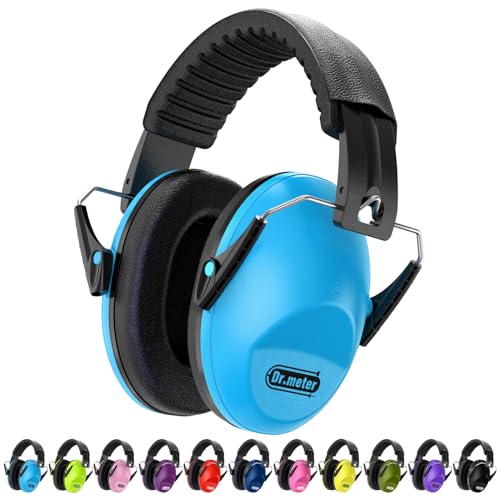 Dr.meter Noise Cancelling Headphones for Kids: Toddler Ear Protection Muffs - color: Blue