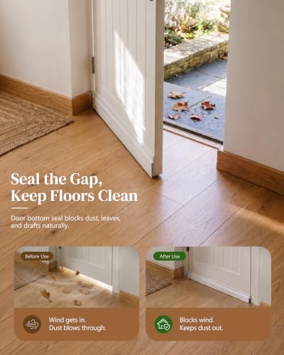 HNNHOME Door Draft Stopper, Door Sweep, Weather Stripping Seal, 39.4 Inch