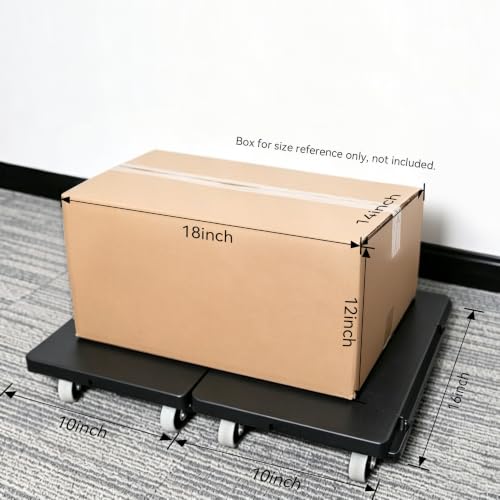 2 Pack Furniture Dolly Upgraded Dollies Connectable with 4 Wheels Small Flat Dolly Cart with 500 LBS Capacity for Heavy Appliance, Black - color: Black, size: 2 Pack