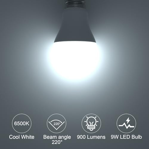 ORALUCE E26 LED Light Bulb 60 Watt, A19 9W 6500K Cool White, 12 Pack - color: Coolwhite, size: 12 Count (Pack of 1)