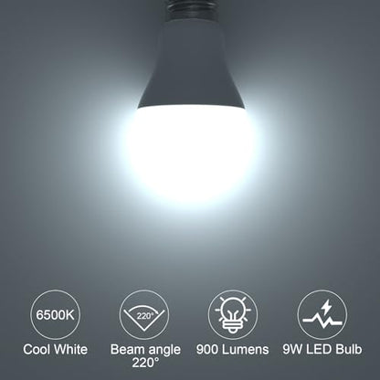 ORALUCE E26 LED Light Bulb 60 Watt, A19 9W 6500K Cool White, 12 Pack - color: Coolwhite, size: 12 Count (Pack of 1)