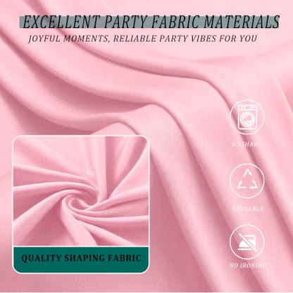 MEETSKY Pink Backdrop Curtains,Birthday Backdrop Drapes,5ft x 10ft,2 Panels - color: Baby Pink, size: 60"W x 120"L (Pack of 2)