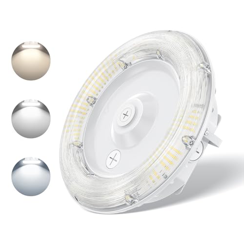 LED Canopy Lights Outdoor, 3-Wattage & 3-CCT Selectable, 60W/48W/36W 8400LM Commercial Gas Station Light with Photocell, 4500K/5000K/5700K Adjustable Carport Lights for Workshop Warehouse, IP65, ETL - color: 60w, size: 1 Pack