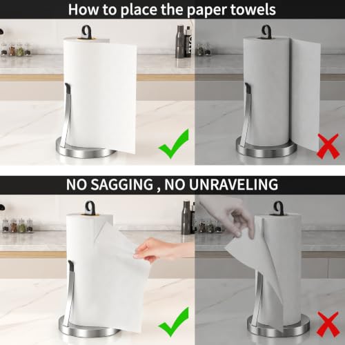 Jesginboo Countertop Paper Towel Holder with Tension Arm, Brushed Nickel - color: Brushed Nickel