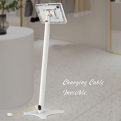 Tablet Kiosk Floor Stand, All Metal Rotate Lockable - Compatible with 10.9" iPad 10th, Pro 11" 1 2 3 4, Air 4 5, Air 11"(M2/M3/M4), iPad 11"(A16) - BSF301WA