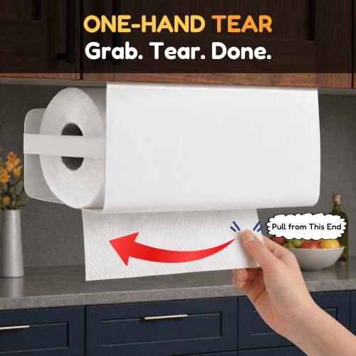 Arakio, Paper Towel Holder Under Cabinet No Drilling Kitchen Roll Dispenser