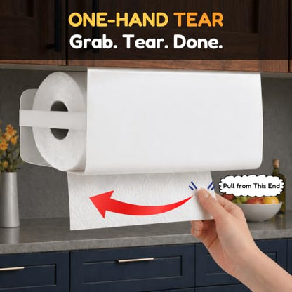 Arakio, Paper Towel Holder Under Cabinet No Drilling Kitchen Roll Dispenser