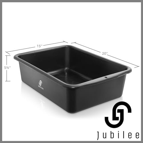 Jubilee 4-Pk Plastic Storage Bin, 20L Black Commercial Busser Utility Tub - color: Black, size: 20 L