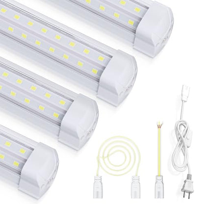 4FT 4 Pack Super Bright LED Shop Lights, 60W 9600LM 6000K Daylight - size: 9600LM-4Pack-300° Wide Beam