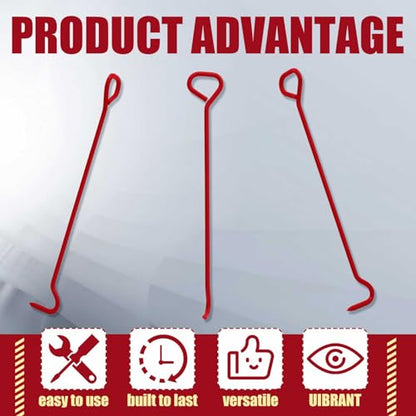 Therwen 2 Pcs 36 Inch Manhole Cover Hook Tool, 5/8" Hex Alloy Steel, Red - color: Red, size: 36 Inch
