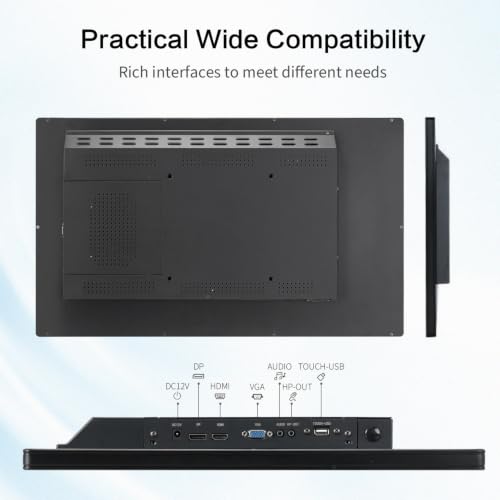 32 inch Capacitive Multi-Touch Screen Industrial Monitor, 16:9 Display 1920 x 1080P, Built-in Speakers, USB, VGA, DP & HD-MI Ports, Digital Signage Displays and Player for Advertising - size: 32-inch