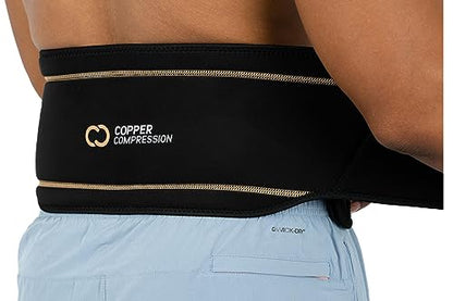 Copper Compression Back Brace. Copper Infused Lumbar Support for Lower Back Relief, Sciatica, Herniated Disc, Scoliosis, Pain & Strains. Adjustable & Breathable. Fits Men & Women (Waist 36" - 42") - size: Large/X-Large (Pack of 1)