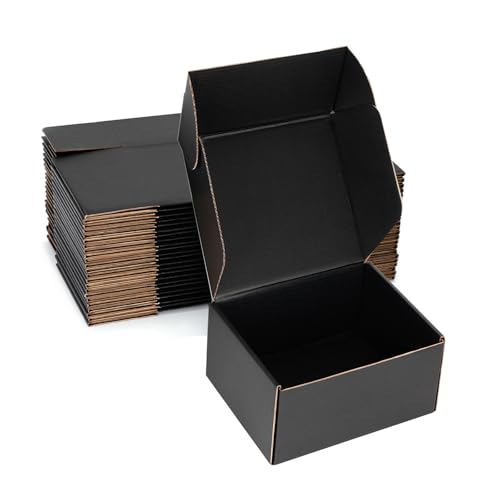7x5x3 Black Shipping Boxes for Small Business, Packing, 25 Pack - color: Black, size: 7x5x3 inch