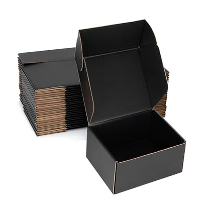 7x5x3 Black Shipping Boxes for Small Business, Packing, 25 Pack - color: Black, size: 7x5x3 inch