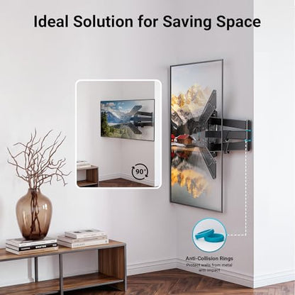 BONTEC Full Motion Corner TV Wall Mount for 31–75 Inch TVs, 33" Long Arm - size: for 31-75 Inch