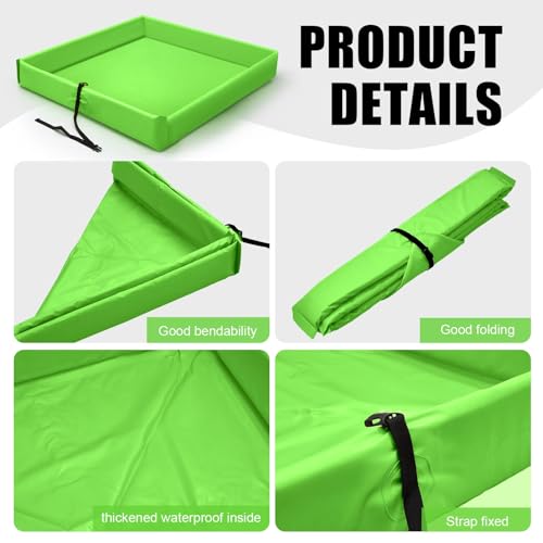 Wettarn 1 Pcs Folding Duck Pond 4’ x 4’ Portable Spill Containment, Green - color: Green, size: 4*4ft