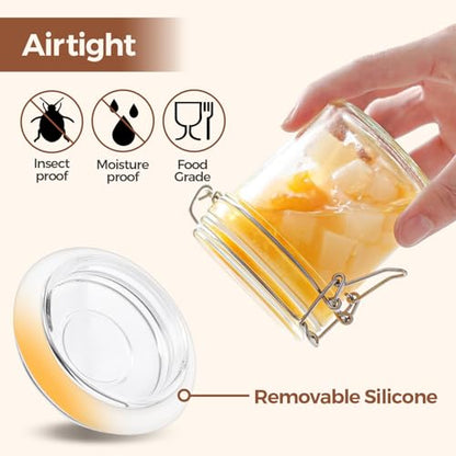 ComSaf Small 8 oz Glass Jars with Airtight Lids 12 Pack Jam Pantry - size: 8oz*12