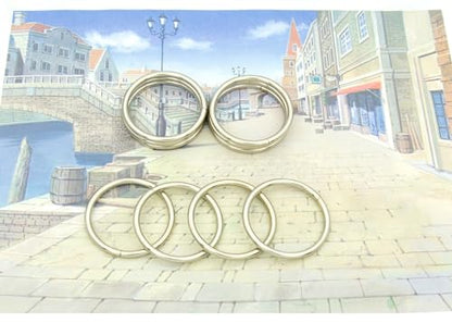 40pcs 4 Sizes O Rings Welded Strong Metal Heavy Duty Round Ring for Pet Collars Buckle Belts Strap Webbing Sewing - color: 5/4"(32mm) Silver 10pcs