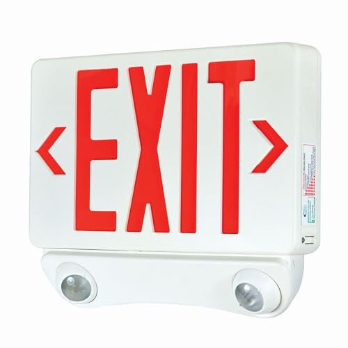 Nora Lighting NEX-730-LED/R LED Exit & LED Emergency Combo, Red Exit Letters, White housing