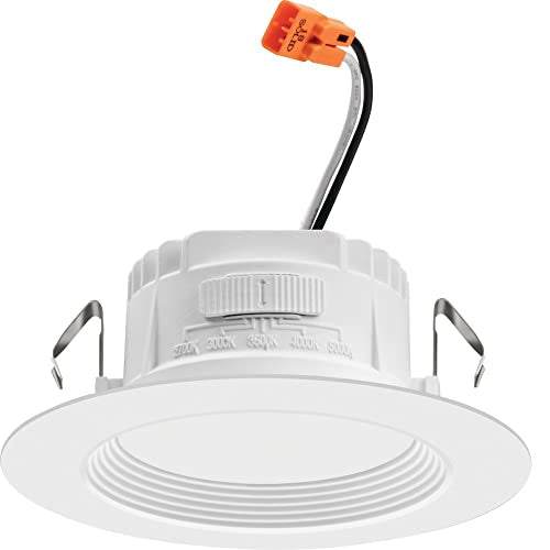 Juno RB4 SWW5 CP6 MW M2 RetroBasics Downlight Trim Kit, Switchable LED White, Baffle Trim, Switchable CCT, 2700K, 3000K, 4000K, and 5000K, 4-Inch, 6-Pack, Matte White - color: Switchable White, size: 4-Inch (6-Pack), style: Standard | Non-Adjustable | Baf