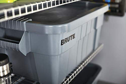 Rubbermaid Commercial Products BRUTE Tote Storage Container with Lid-included, 14-Gallon, White, Reusable Boxes for Moving/Storing in Garage/Basement/Attic/Jobsite/Truck/Camping - color: White