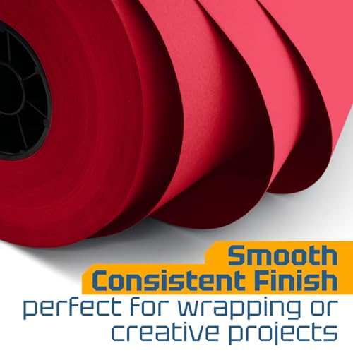 USA Made 18" x 8640" (720 ft) Red Kraft Paper Roll, Large Size - color: Red, size: 1 Roll