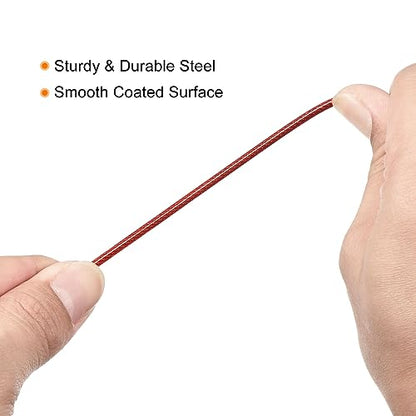 PATIKIL Security Steel Cable 2.5mm x 0.5m/1.64ft Red 2pcs - color: Red, size: 2.5mmx0.5m