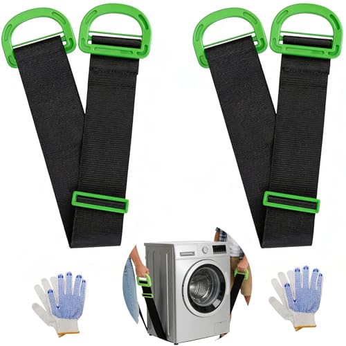 2Pack One-Person Moving Straps Lifting Straps up to 600lbs - color: Green