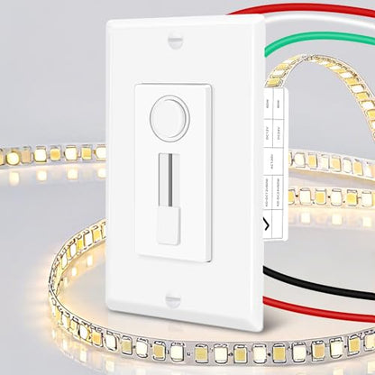 Greencycle 60W 12V LED Driver and Dimmer Switch,Compatible with Only 12VDC LED Strip Lights and Fixtures,Single Integrated Unit, Converts 120V AC to 12V DC, Neutral Wire Required, ETL - color: 12V Strip Driver Dimmer