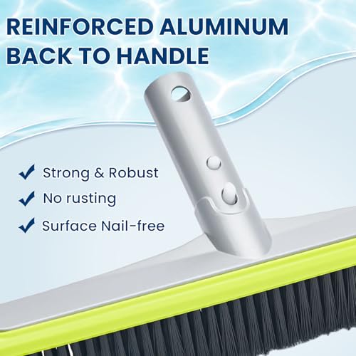 17.5-Inch Curved Pro Pool Brush Head for All Pool Surfaces - size: 17.5" Curved Pro