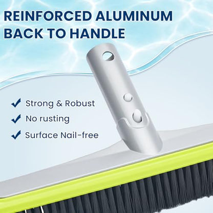 17.5-Inch Curved Pro Pool Brush Head for All Pool Surfaces - size: 17.5" Curved Pro