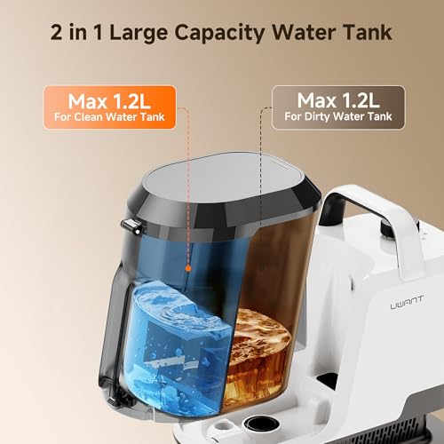 Uwant 18Kpa Upholstery Cleaner Machine with Pet Pro Cleaner&Tools Set of 1 - color: White-Cappuccino