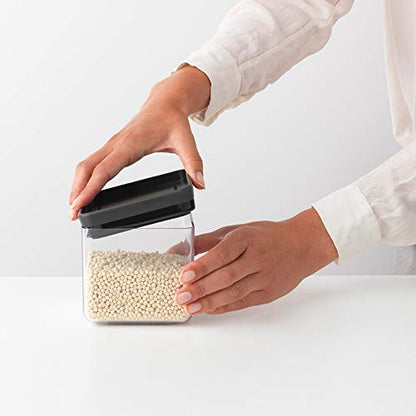 Brabantia Tasty+ Stackable Food Canister (Dark Gray / 0.18 Gal) BPA-Free Space-Saving Durable Jar with Silicone Seal Lid for Freshness - color: Dark Gray, size: 0.7 qt