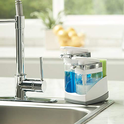 Casabella Sink Sider Duo with Sponge - White & Chrome Plating - color: White, size: Duo