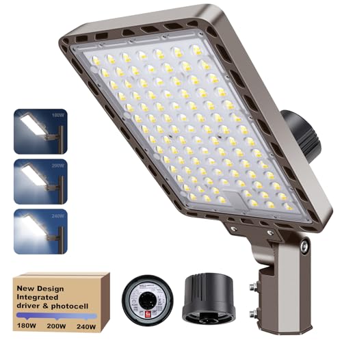 240W LED Parking Lot Light 36000LM 5000K Dusk to Dawn Pole Mount - size: 240W/1Pack