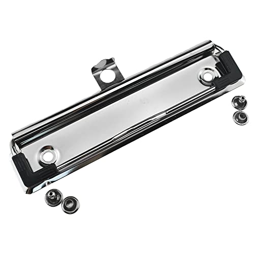 HAHIYO 4.72 Inches Silver Metal Clipboard Clips with Rubber Grips 5 Pack Mountable Sturdy Strong Springs with Rivets Document File Wood Plastic Clips Board for Office School Home - style: Silver-4.72in-5p