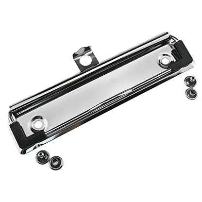 HAHIYO 4.72 Inches Silver Metal Clipboard Clips with Rubber Grips 5 Pack Mountable Sturdy Strong Springs with Rivets Document File Wood Plastic Clips Board for Office School Home - style: Silver-4.72in-5p