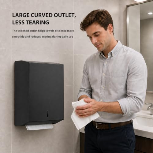 Paper Towel Dispenser Wall Mount - Multifold Trifold Paper Towel Dispensers - color: 3812-black