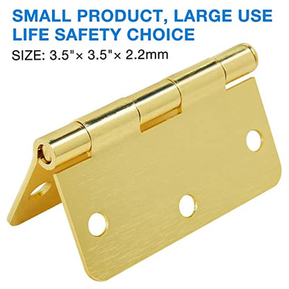 Door Hinges 3.5 inch 1/4" (18 Pack, Satin Brass) - color: Satin Brass