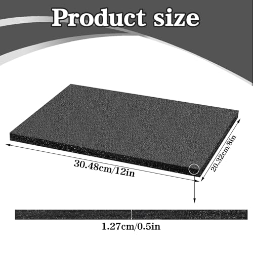 Lemecima 15 Pcs 12" x 8" x 0.5" Black Polyethylene Foam Packing Sheets for Craft, Shipping, Moving