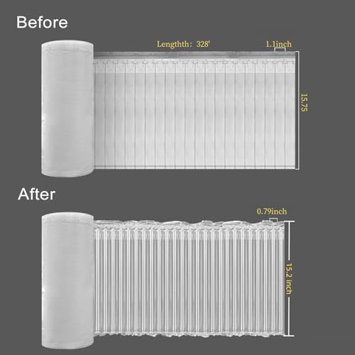 Large Bubble Cushioning Wrap for Packing, 15.75''*328' Inflatable Air Pillows for Shipping & Moving Heavy Duty Space Saving Big Box Filler, Recyclable Shipping Supplies with Pump, 55um - size: 15.75''*328'