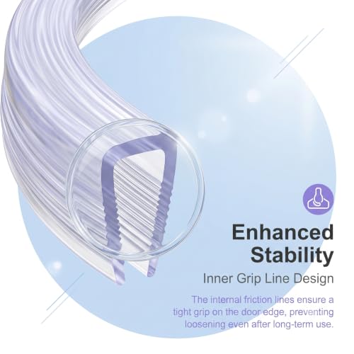 Car Door Edge Guard, 16.4 Ft U-shaped Scratch-resistant Protection Strip, Non-slip Flexible Cushioning Trim for Door Hood Trunk, DIY Cuttable Accessory for Cars Trucks SUVs (Transparent)