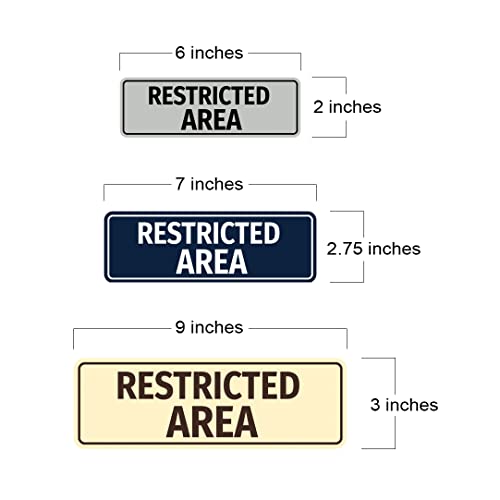 Standard Restricted Area Sign (Black) - Large - color: Black, size: Large (3" x 9")