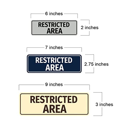 Standard Restricted Area Sign (Black) - Large - color: Black, size: Large (3" x 9")