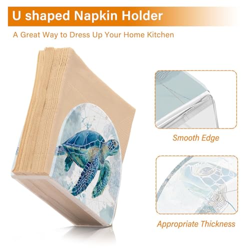 Sea Turtle Pattern Napkin Holder for Table Acrylic Tissue Dispenser - color: sea turtle pattern