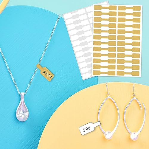 White Jewelry Price Labels,Any Pen Will not be Smeared,No Glue in the Middle Folding Part,Suitable for Jewelry handicrafts,etc. (600 PCS,1 Bag) - color: White, size: One bag
