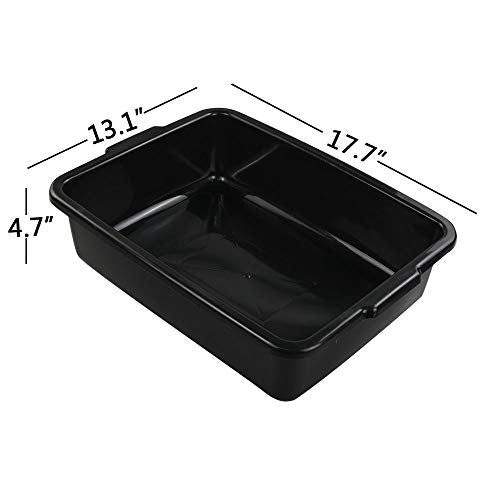 13 L Plastic Commercial Tote Box, Bus Tubs/Bus Box, 4-Pack - color: gray and black, size: 13 L