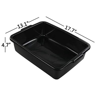 13 L Plastic Commercial Tote Box, Bus Tubs/Bus Box, 4-Pack - color: gray and black, size: 13 L